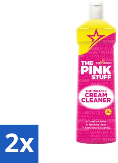 The Pink Stuff - Miracle Cream Cleaner - Allesreiniger - Voor Keuken & Badkamer - 500ml - Voordeelverpakking - 2 stuks