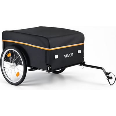 VEVOR Fietsaanhanger, opvouwbare transportaanhanger 59 kg, koolstofstaal en 600D Oxford, met regenhoes, dissel en 4 reflectoren, voor wielen van 22-28 inch, fietskar voor transport