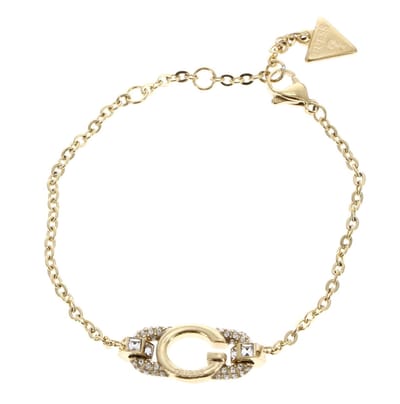 GUESS armband Oh My G Logo & Crystals Bracelet Yellow Gold goudkleurig