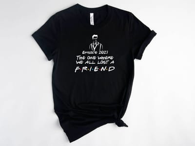 Lykke Friends Shirt | Herinnering aan Matthew Perry | Friends TV Show | Chandler Bing T-shirt | Zwart | Maat S