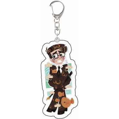 Anime Perifere Acryl Sleutelhanger Vox Valentino Fluweel Rugzak Accessoires Ornament Cartoon Schattig Mooi Festival Cadeau gray