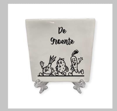 Spreuktegeltje, Tegeltje met tekst, De Groente, Tegeltje, XLX®