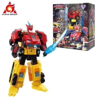 Héros Quantiques Dinoster 2-en-1 Stego Blast Wing Se transforme de Voiture en Robot Figurine d'Action Anime Déformation Jouets pour Enfants Cadeau