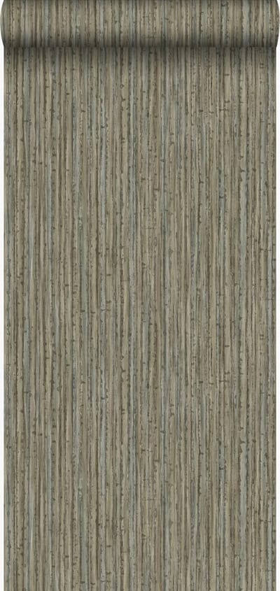 Origin Wallcoverings behang bamboe donker taupe - 53 cm x 10.05 m - 347405