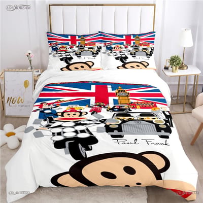 Schattige P-Paul F-Frank Cartoon Anime Dekbedovertrek Grappige Kawaii Beddengoed Set Zachte Dekbedhoes En Kussenslopen Enkel/Dubbel/Queen/King AU Single(140*210cm)3pcs