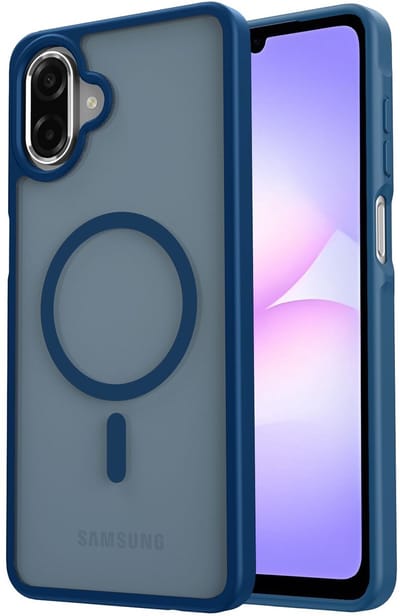 Hoesje Geschikt voor Samsung Galaxy A07 - Compatibel met MagSafe / Qi2 - Matte Beschermhoes - Back Cover met Magneet - Blauw