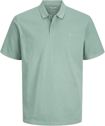 Jack & Jones groene heren polo   Rib kraag   Regular fit   Knoopsluiting   Duurzaam   Korte mouw Groen XL