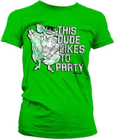 Gremlins Dames Tshirt -S- This Dude Likes To Party Groen