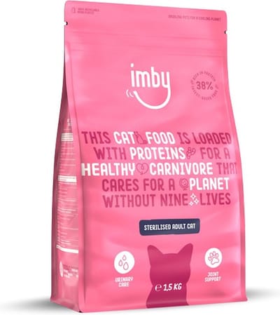 Imby Kattenvoer droogvoer met insecten - 100% natuurlijke kattenbrokken - insecteneiwit - hypoallergeen - kattenvoeding - kattenkorrels droogvoer kat - 1,5kg