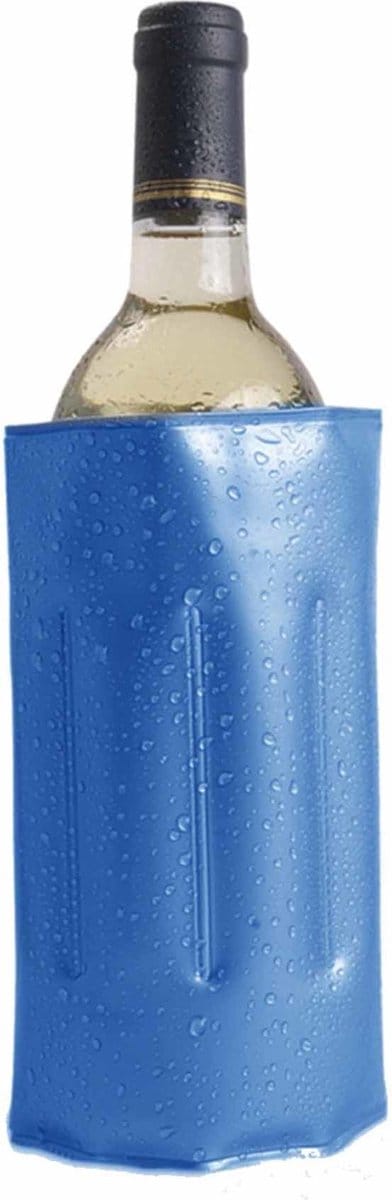 Koelelement hoes - wijnflessen - blauw - 34 x 18 cm - Koeltasje - Flessenkoeler - Wijnkoeler