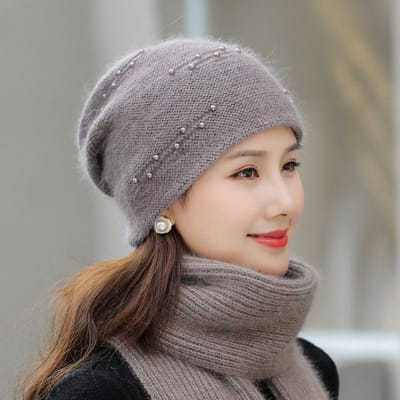 Herfst en Winter Middelbare Leeftijd en Ouderen Konijnenbont Baret Hoeden Vrouwelijke Verdikte Warme en Koude Oorbeschermers Baotou Caps One size beige