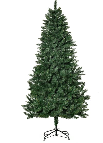 HOMCOM kerstboom - decoratieve kerstboom - kunststof/staal - 90x180 cm