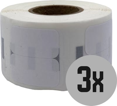 DULA Dymo Compatible labels - Wit - 11353 - S0722530 - Kleine multifunctionele etiketten - 3 rollen - 13 x 25 mm - 1000 labels per rol