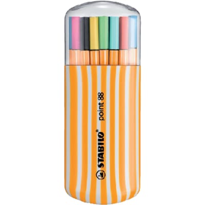 Fineliner STABILO point 88/20 fijn assorti zebra-etui à 20 stuks