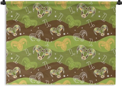 Wandkleed - Wanddoek - Steenbok - Design - Astrologie - 120x90 cm - Wandtapijt