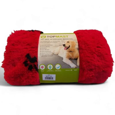 Topmast VetBed Rood Paws - 100 x 75 cm - Antislip & Hypoallergeen
