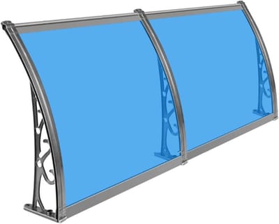 Deurluifel - Regenonderdak - Bescherming buiten - Roestvrij aluminium frame - 60 x 120 cm - Blauw