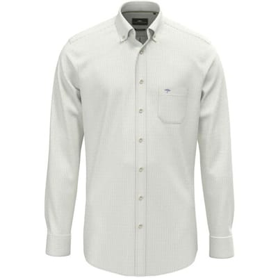 Fynch-Hatton Overhemd Fine Stripe Washed Oxford Avocado / male