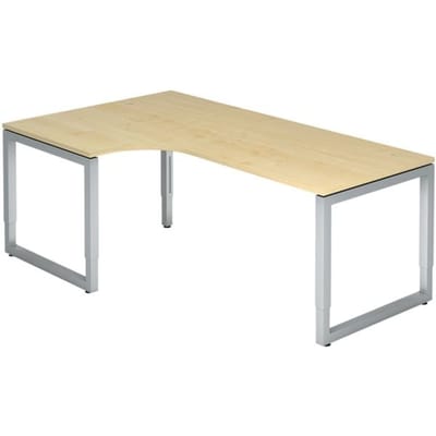 REGO 82 S | Bureau - 200 x 120 Esdoorn/Zilver Tafelhoogte I In hoogte verstelbaar