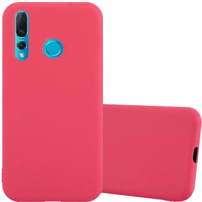 Cadorabo Hoesje geschikt voor Huawei NOVA 4 in CANDY ROOD - Beschermhoes gemaakt van flexibel TPU silicone Case Cover