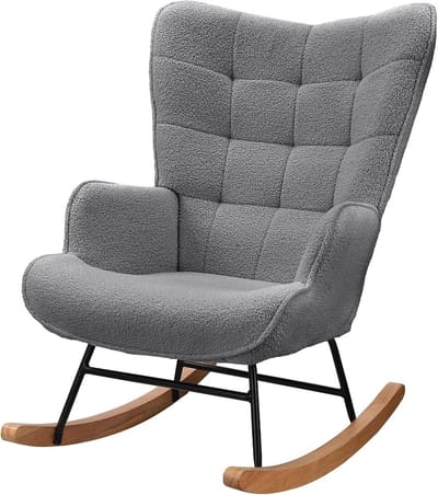 Schommelstoel - Comfort stoel - Ontspannen Zitten - Zachte zwaaibeweging - 53 x 75 x 93 cm - Grijs