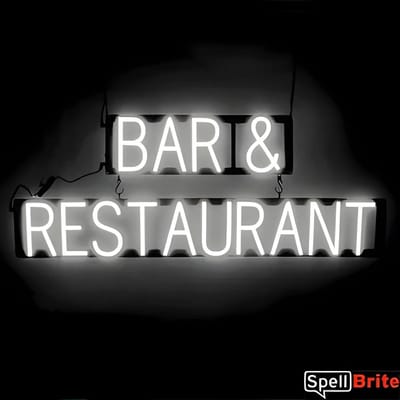 BAR & RESTAURANT - Lichtreclame Neon LED bord verlicht | SpellBrite | 100 x 38 cm | 6 Dimstanden - 8 Lichtanimaties | Reclamebord neon verlichting