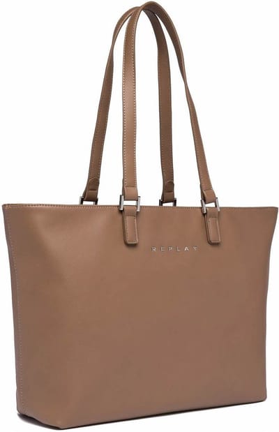 REPLAY Schoudertas Shopper Shoulder Bag Dirty Pale Beige Lichtbruin