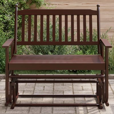 Schommelbank Hout - Tuinbank - Buiten Ontspannen - Massief Hout - 118 x 70 x 1045 cm - Bruin