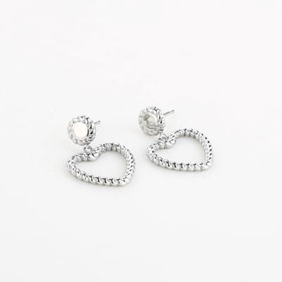 Bijoutheek Oorknoppen Hart Gedraaid Small Silver