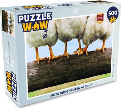 Puzzel Foto kippenpoten afdruk - Legpuzzel - Puzzel 500 stukjes