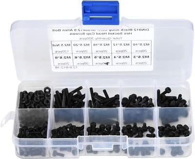 300 Stuks M2.5 Allen Bout Hex 12.9 Grade Zwarte Legering Schroeven met Moeren voor Diverse Toepassingen