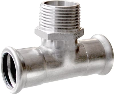 BONFIX T-stuk 28 x 28 mm 1 inch M-Press RVS