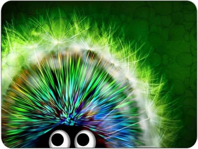 Monsters Muismat 36 x 25 cm, Stoffen Mouse Pad, Groen Egel, anti-slip & stil - gaming, kantoor, thuiskantoor, Mousepad afwasbaar, oprolbaar, laser-cut