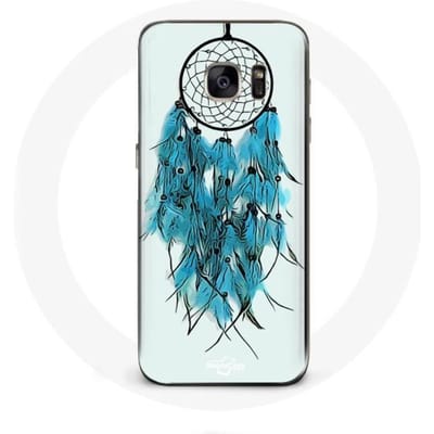 Coque Samsung Galaxy S7 Attrape Rêve Bleu Fond Blanc