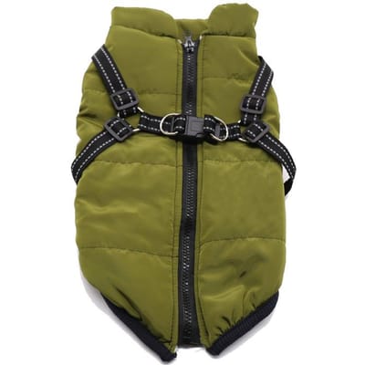 Hondjas met harnas Winddicht Winterhond Gewatteerde jaskleding voor Chihuahua Franse Bulldog Puppy Yorkie-outfits XL