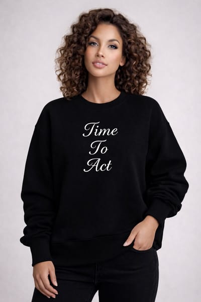 La Booty Oversized Trui Zwart – Sweater – Streetwear – Time To Act- Premium Katoen- Made Belgium- Maat L / XL