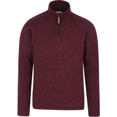 Mountain Warehouse Heren Idris II Half Zip Fleece Top (Donkerrood)