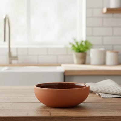 Aardewerk saladekom ronde kom