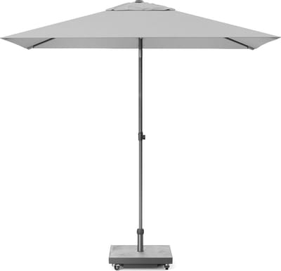 Platinum Sun & Shade - Middenstokparasol - Lisboa - 210x150cm - Lichtgrijs - Kantelbaar - Verstelbare hoogte - Push-up systeem - 96% UV protectie