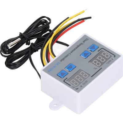 Contrôleur d'humidité de température à double affichage Chauffage Refroidissement Thermostat Commutateur Capteur NTC 10K 12V gray