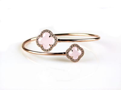 model toi et moi armband in zilver roze verguld melkroze