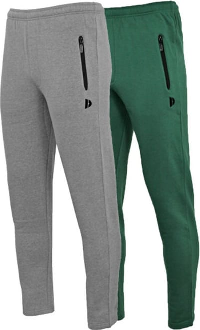 2-Pack Donnay - Joggingbroek met rechte pijp (Sky) - Sportbroek - Heren - Forrest green/Silver-marl (534) - maat S