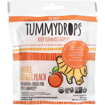 Biologische Dubbele Gember Perzik, 33 Pastilles