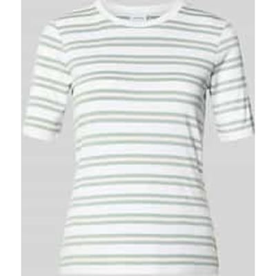 comma - female - Slim-fit T-shirt met gestreept patroon