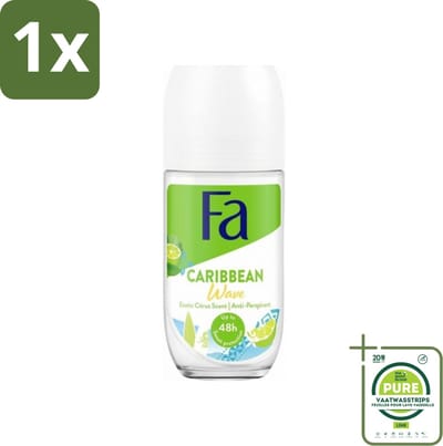 1 x Fa Deodorant Roller Lime Squeeze 50 ml - Deodorant - Antitranspirant - Fa - Caribische Geur - Limoen