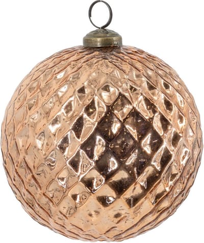HomeBound by KY | Glazen kerstbal copper | 12,5x12,5x12,5cm | kerstbal