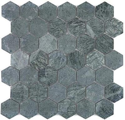 Mozaïektegel Marmer Groen - Natuursteen Mozaïek - Wand en Vloer - Zeshoekig Patroon - 298x305mm Mat - Groen