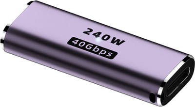 USB-C (v) naar USB-C (v) Koppelstuk – 240W – 40Gbps – 8K 120Hz – Universeel