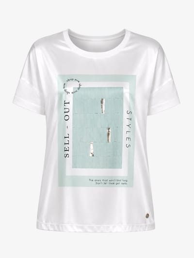 van Verla - Sellout Tshirt - Dames - Korte mouw - Ronde hals - wit / munt - Maat S