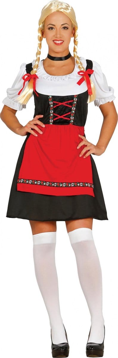 Fiestas Guirca - Jurk Bavarian (zwart/ rood) - maat XL (44-46) - Carnavalskleding - Carnaval - carnavalskleding 2027 - Carnaval kostuum